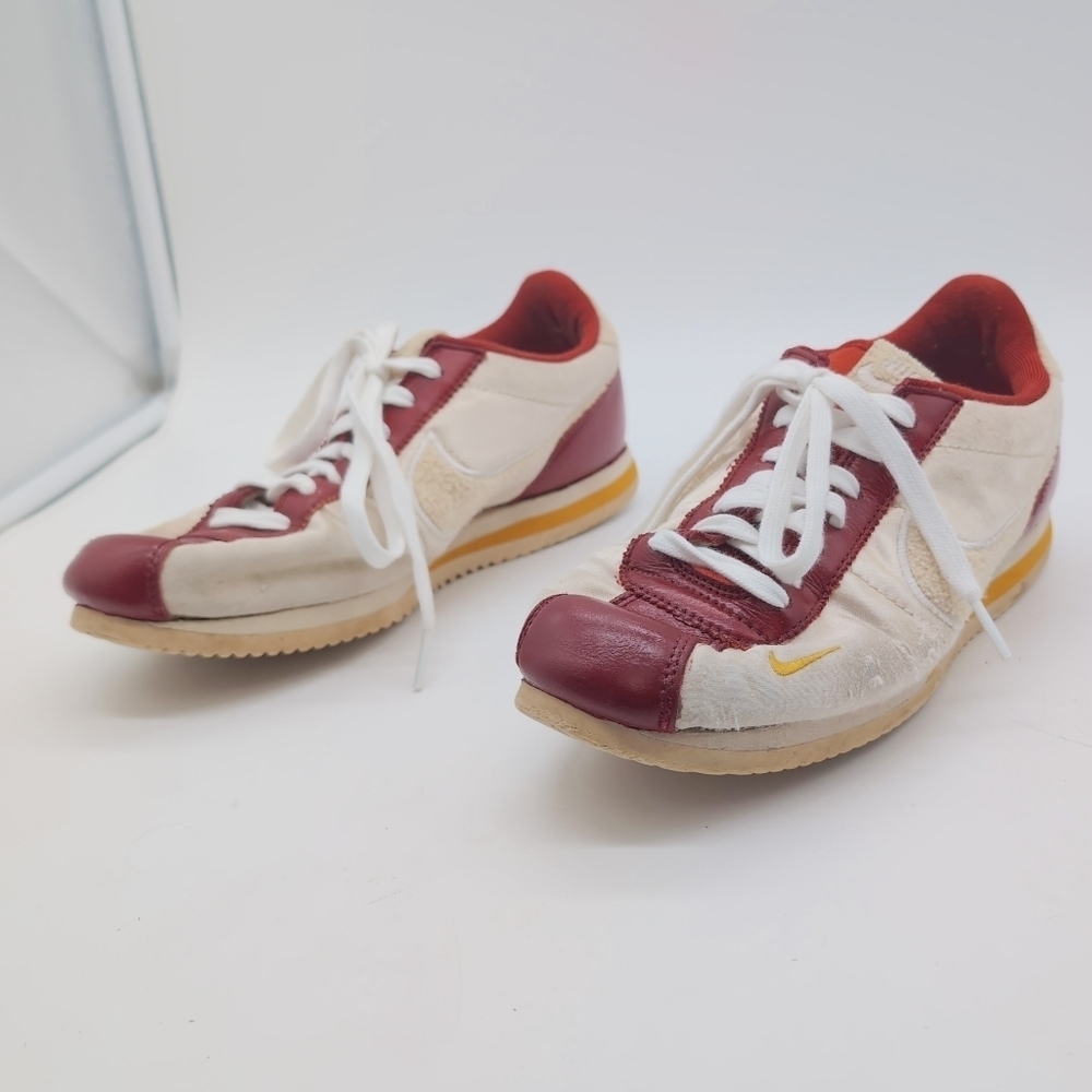 Nike ID Custom 2018 Nylon Cortez Sz 8.5 Burgundy and Cream Sneakers